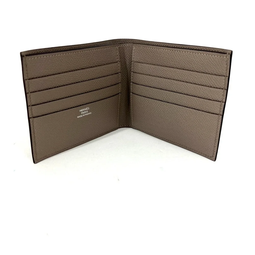 Hermes MC2 Copernic Compact Bill Wallet Mens Etain Epsom Leather Bi-Fold‎ France